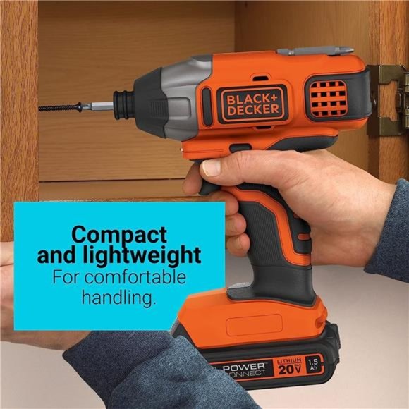 BLACK+DECKER 20V MAX* POWERCONNECT 1/4 in. Cordless Impact Driver Kit (BDCI20C) - Picture 5 of 7